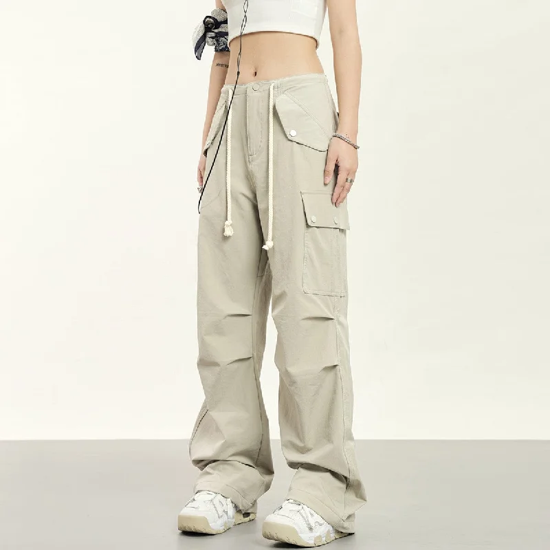 RTK (W) No. 1922 DRAWSTRING MULTI-POCKET WIDE CARGO PANTS