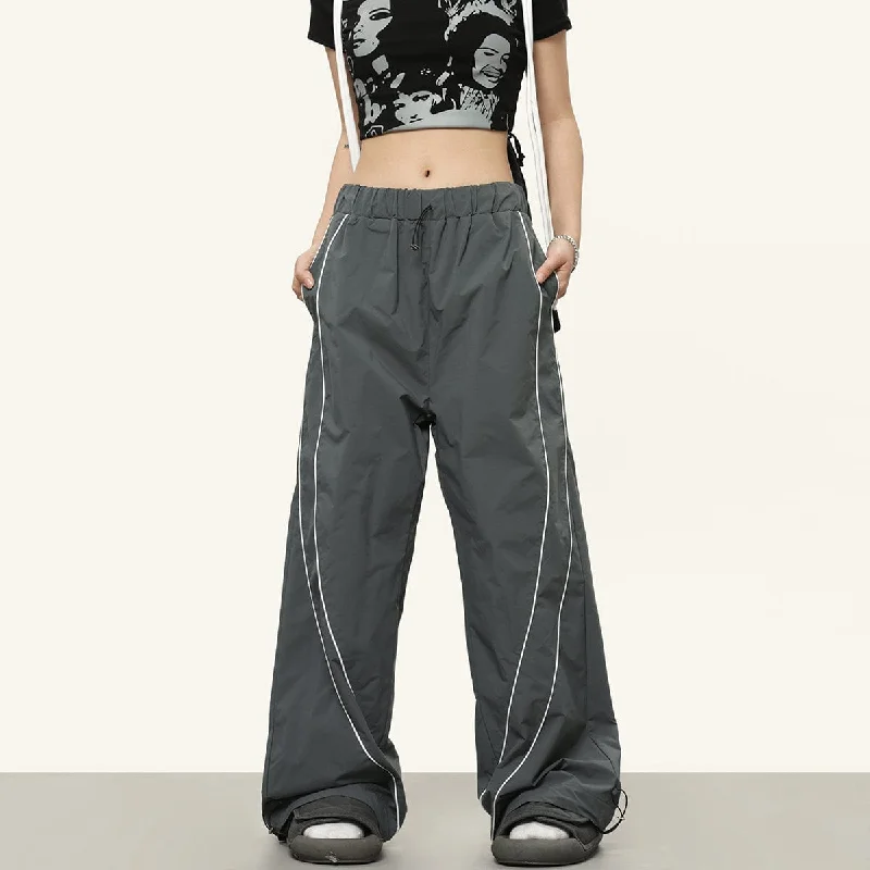 RTK (W) No. 3054 STRIPED NYLON DRAPE SPORT PANTS