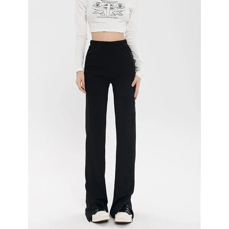 RTK (W) No. 3092 BLACK MICRO FLARED PANTS