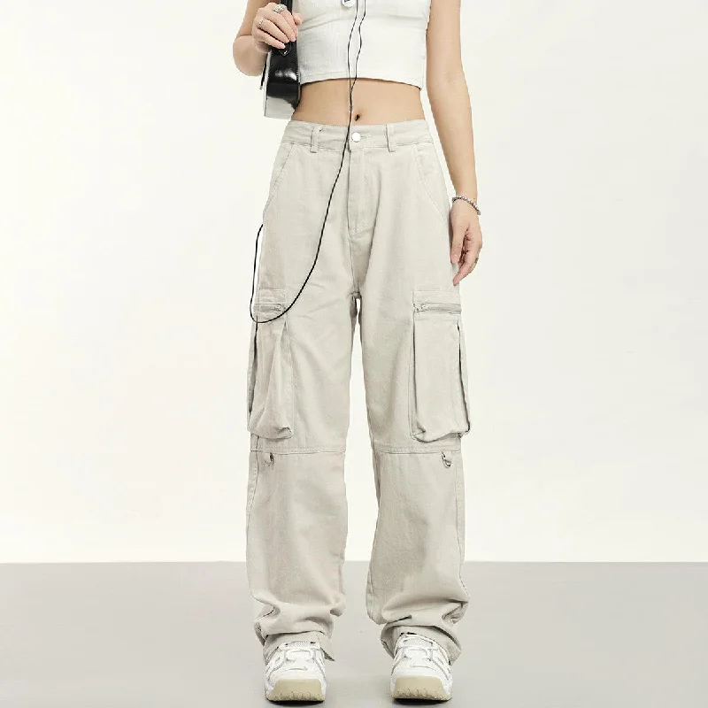 RTK (W) No. 1928 MULTI-POCKET WIDE STRAIGHT CARGO PANTS