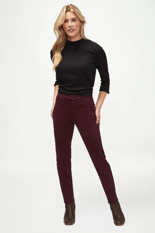 FDJ French Dressing Pull-On Slim Ankle Pant 2858511-MER Merlot