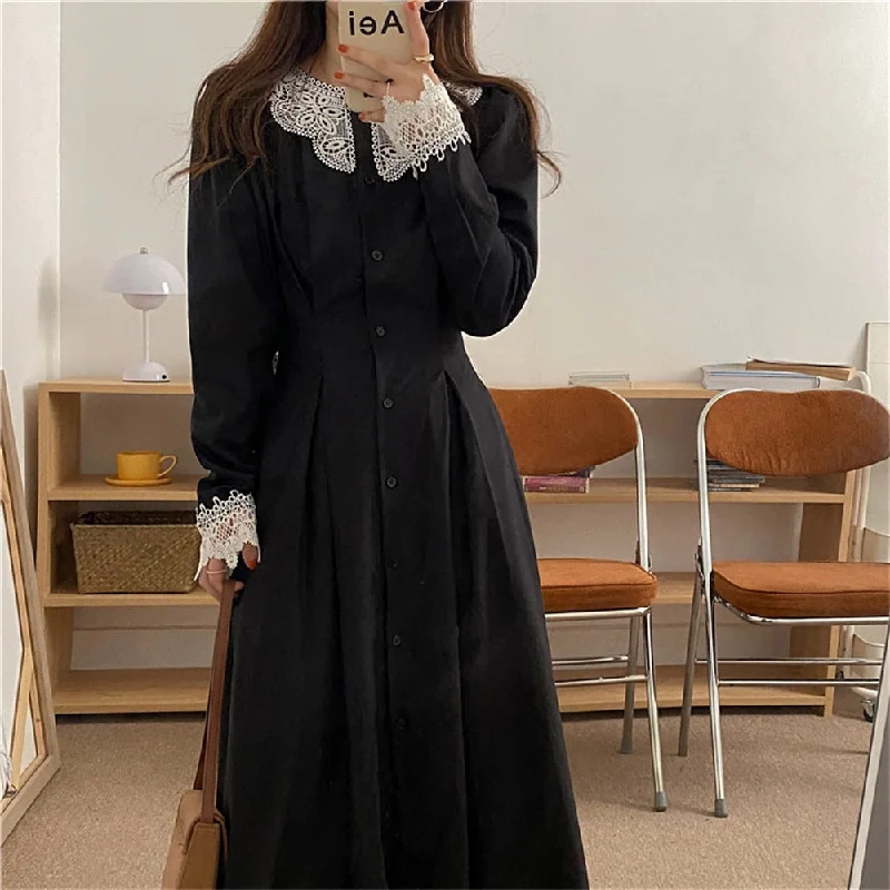 Alien Kitty Chic Close Waist Slim  Women Maxi Dress Elegant Vintage Autumn All Match 2022 Sweet Work Wear Gentle