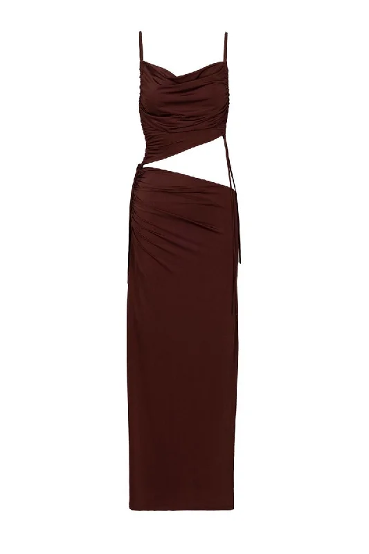 EIRA CHOCOLATE MAXI DRESS