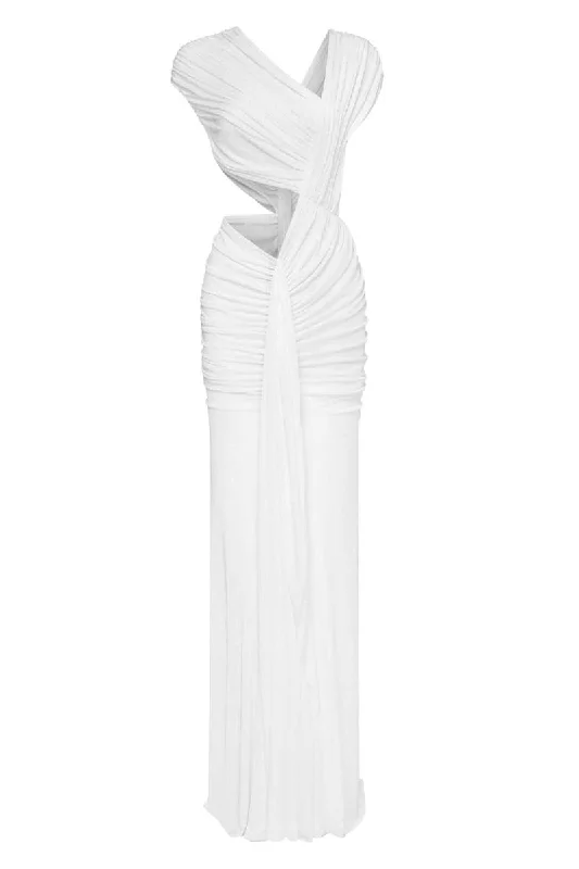 WHITE STORM CUT-OUT MAXI DRESS