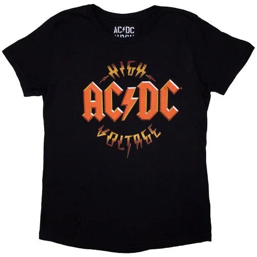 AC/DC Womens/Ladies High Voltage Rock N Roll Back Print T-Shirt