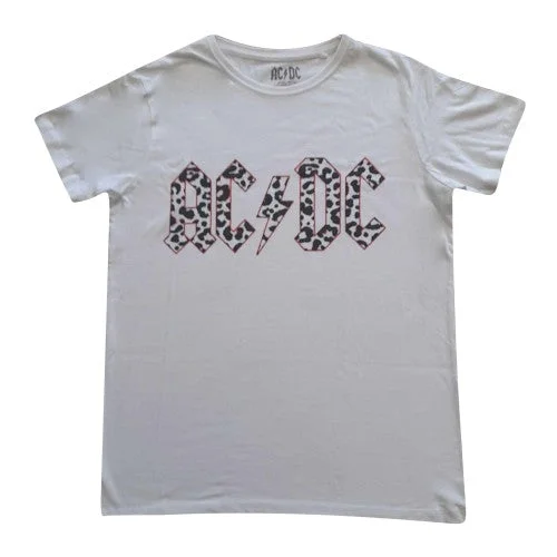 AC/DC Womens/Ladies Leopard Print Logo T-Shirt