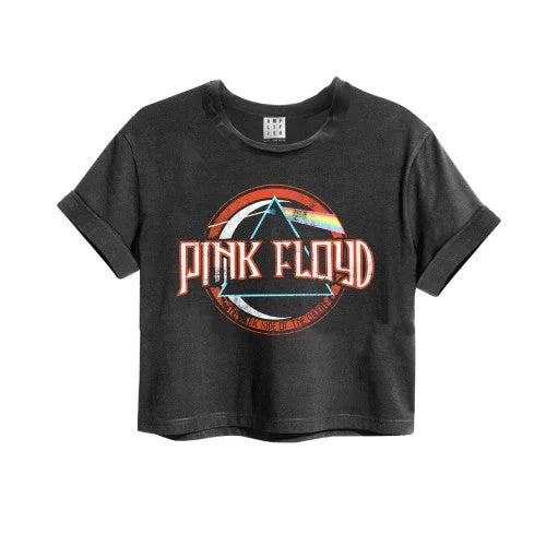 Amplified Womens/Ladies On The Run Pink Floyd Crop T-Shirt