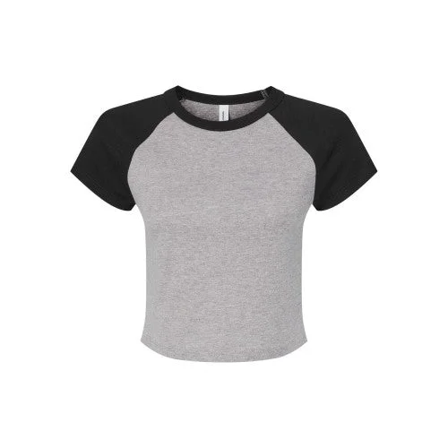 Bella + Canvas Womens/Ladies Heather Micro-Rib Babydoll Raglan Crop T-Shirt