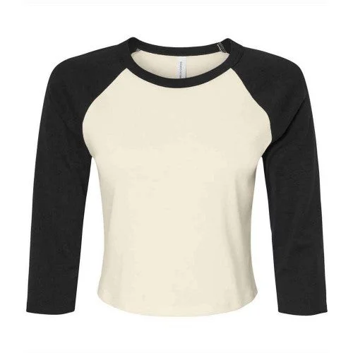 Bella + Canvas Womens/Ladies Micro-Rib Raglan 3/4 Sleeve T-Shirt