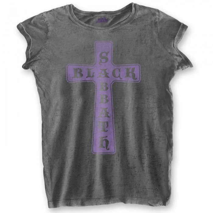 Black Sabbath Womens/Ladies Vintage Cross T-Shirt