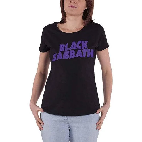 Black Sabbath Womens/Ladies Wavy Logo T-Shirt