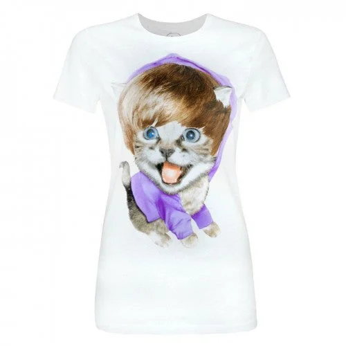 Goodie Two Sleeves Womens/Ladies Baby Meow T-Shirt