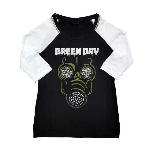 Green Day Womens/Ladies Green Mask Raglan T-Shirt