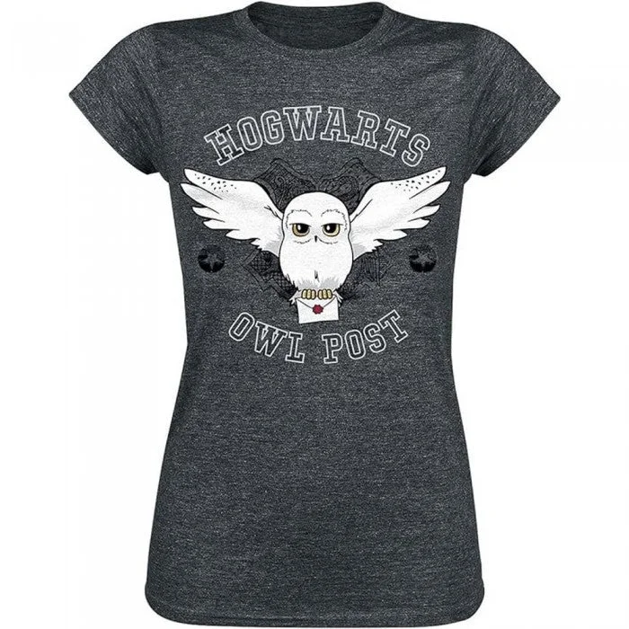 Harry Potter Womens/Ladies Hogwarts Owl Post Fitted T-Shirt