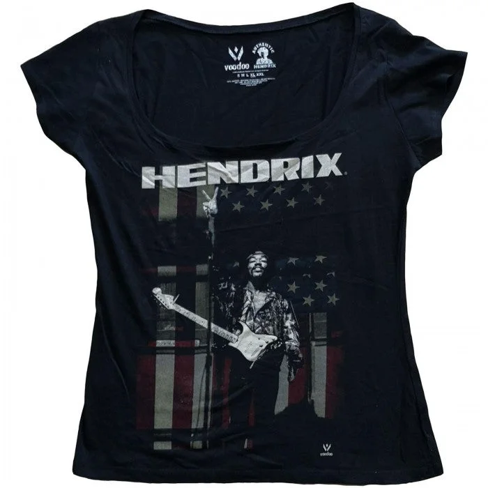 Jimi Hendrix Womens/Ladies Peace Flag Cotton T-Shirt