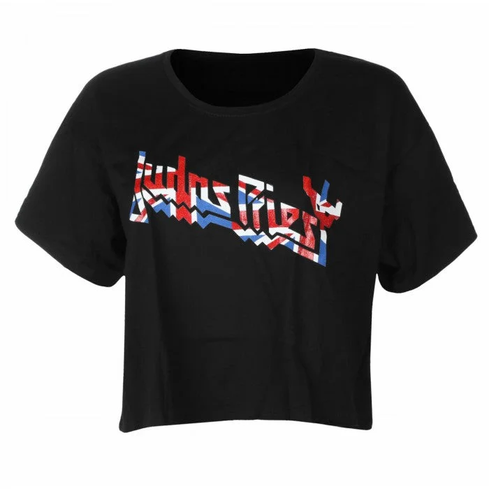 Judas Priest Womens/Ladies Union Jack Cotton Boxy T-Shirt