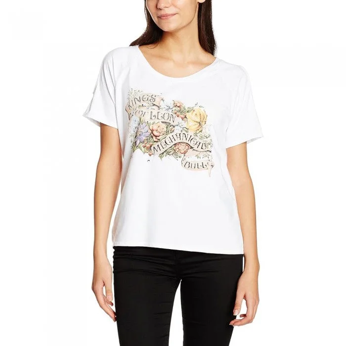 Kings Of Leon Womens/Ladies Flowers Cotton T-Shirt