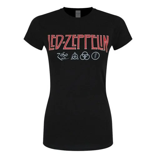 Led Zeppelin Womens/Ladies Symbols Logo T-Shirt