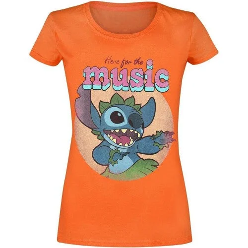 Lilo & Stitch Womens/Ladies Here For The Music Fitted T-Shirt