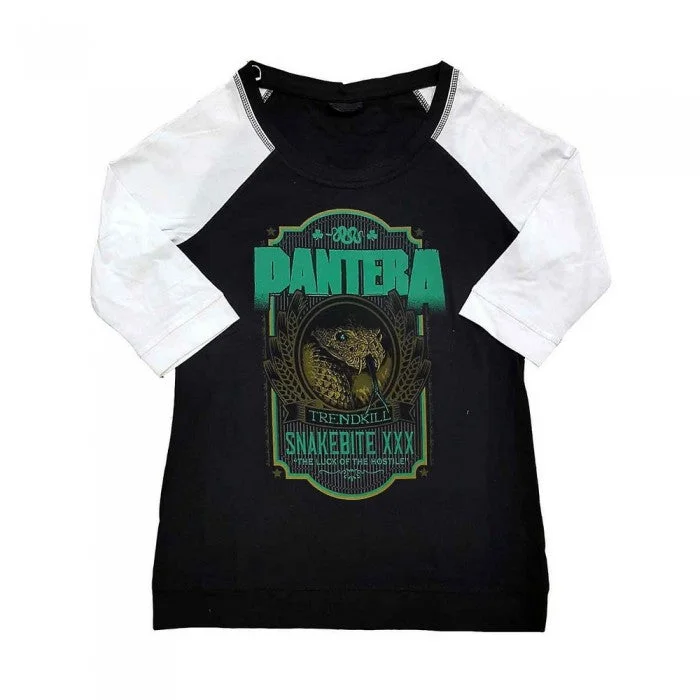 Pantera Womens/Ladies Snakebite XXX Label Cotton Raglan T-Shirt