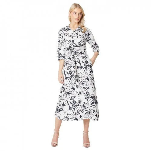 Principles Womens/Ladies Floral Front Tie Midi Shirt Dress