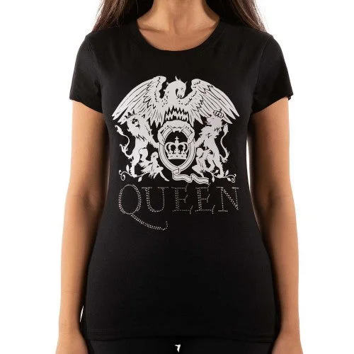 Queen Womens/Ladies Diamante Logo T-Shirt