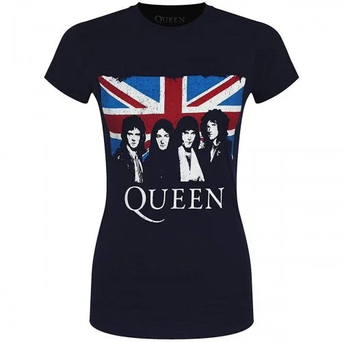 Queen Womens/Ladies Vintage Union Jack Cotton T-Shirt