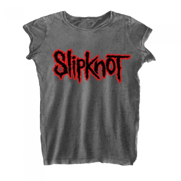 Slipknot Womens/Ladies Burnout Logo T-Shirt