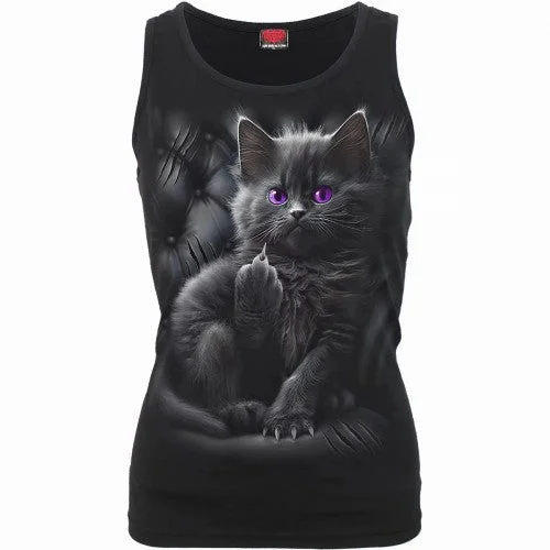 Spiral Direct Womens/Ladies Cattitude Razor Back Sleeveless T-Shirt