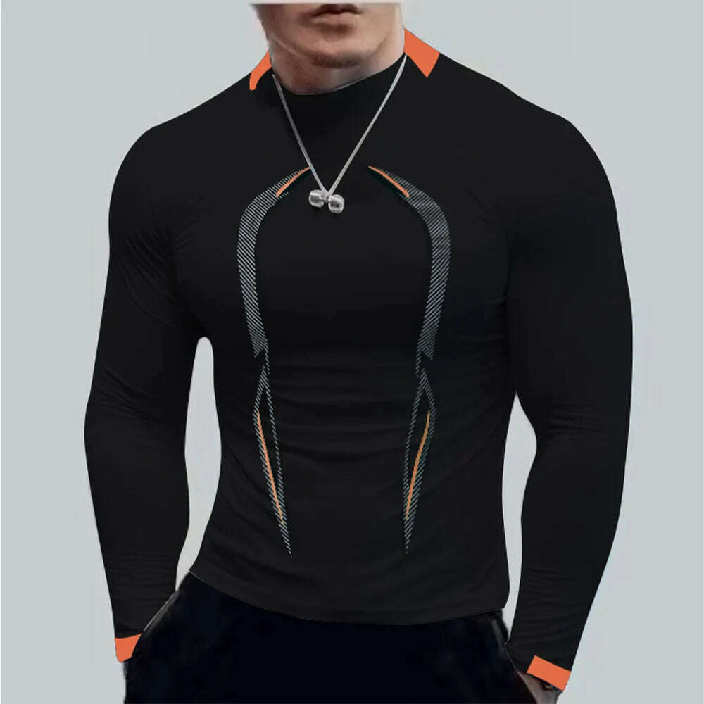 Summer men's fitness  sports training Breathable short sleeve quick drying clothes men's sports fashion long sleeve T-shirt