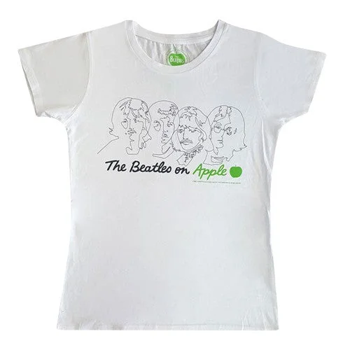 The Beatles Womens/Ladies On Apple Back Print T-Shirt