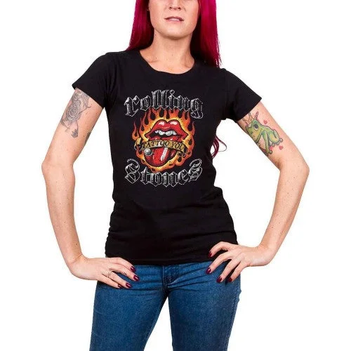 The Rolling Stones Womens/Ladies Flames Logo T-Shirt