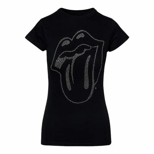 The Rolling Stones Womens/Ladies Tongue Diamante T-Shirt