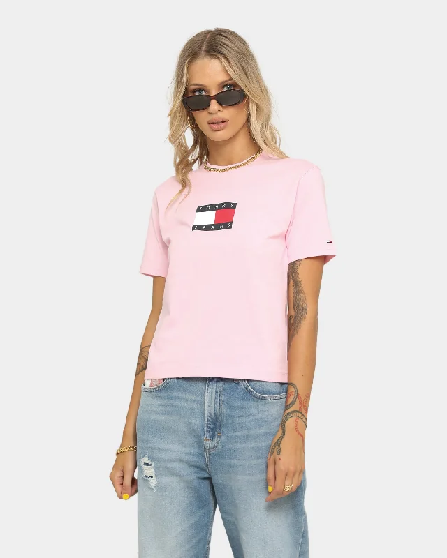 Tommy Jeans Women's Tommy Flag Short Sleeve T-Shirt Romantic Pink