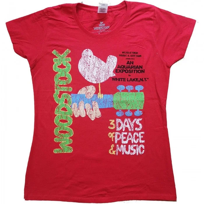 Woodstock Womens/Ladies Vintage Cotton T-Shirt