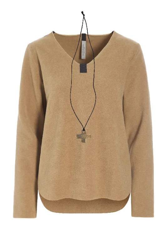 BLOUSE W/NECKLACE - 1362 - CAMEL