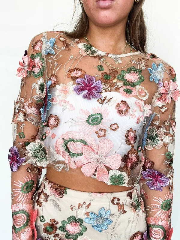 Forever Florals Cropped Blouse