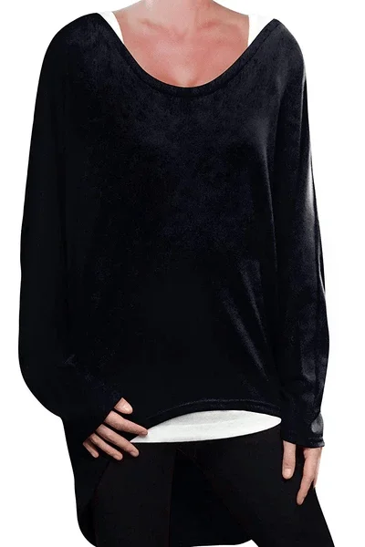 Baggy Oversized Loose Fit Long Sleeve Sweater Top, Round Neck Blouse T-Shirt Tunic Jumper