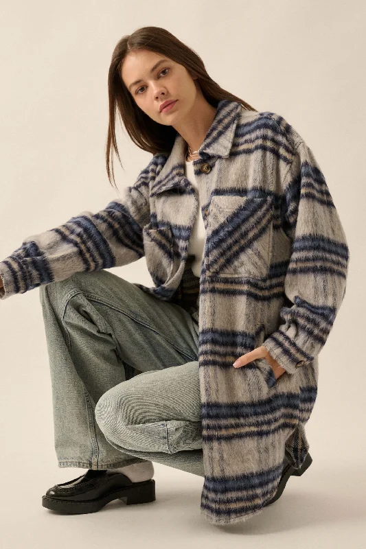 Into the Woods Wool-Blend Plaid Shacket