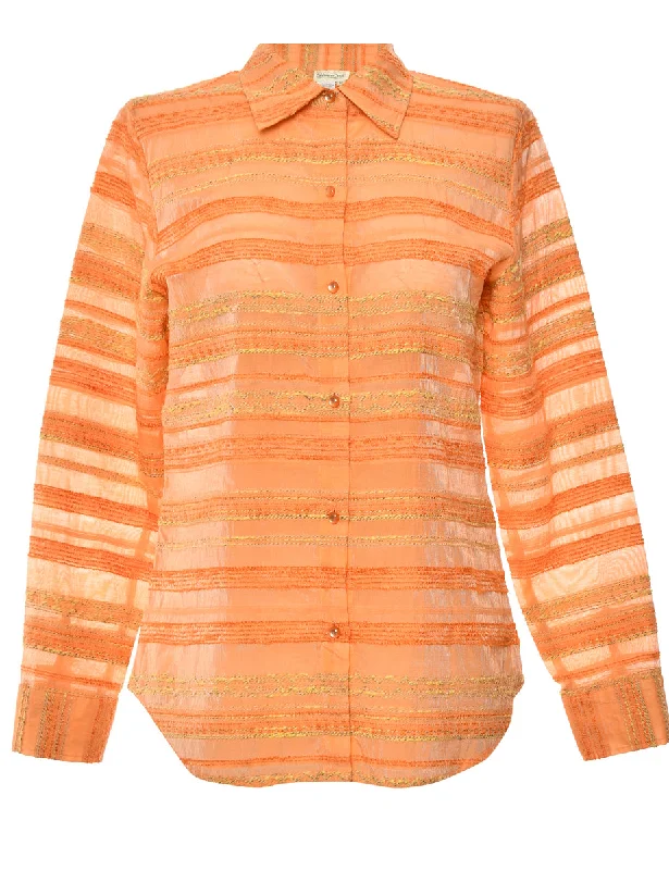 Long Sleeved Orange Blouse - M