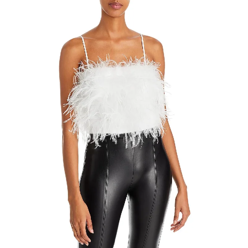 Lucy Paris Womens Milly Feathers Crop Blouse