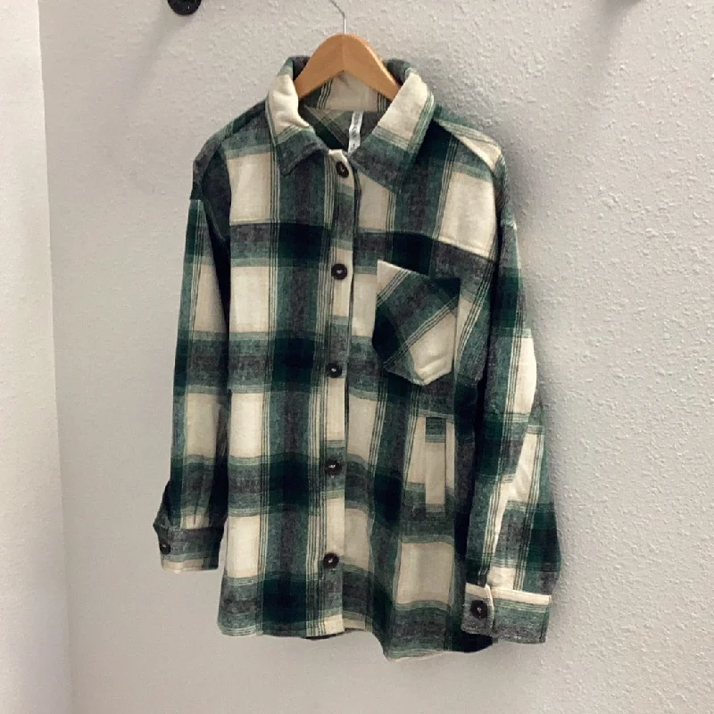 Oversized Yarn Dyed Plaid Longline Shacket