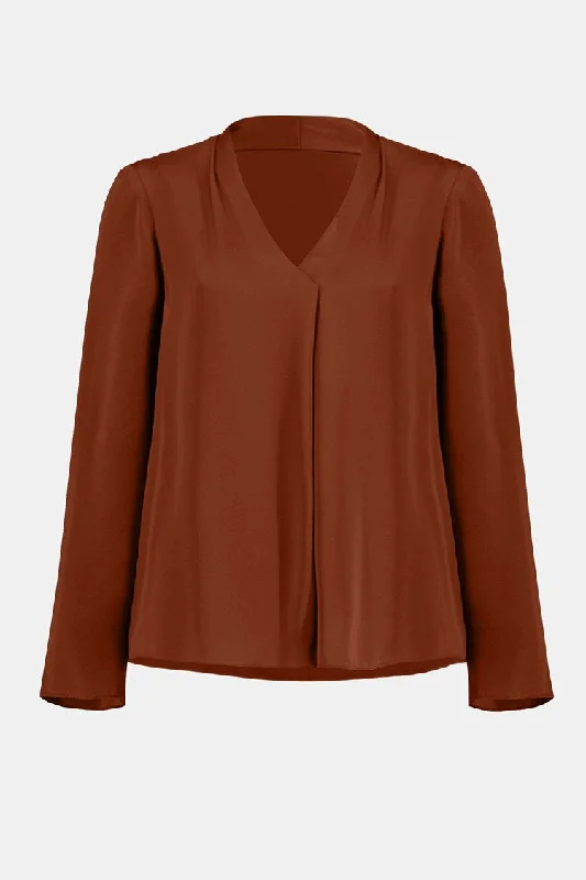 Satin Blouse - Cinnamon