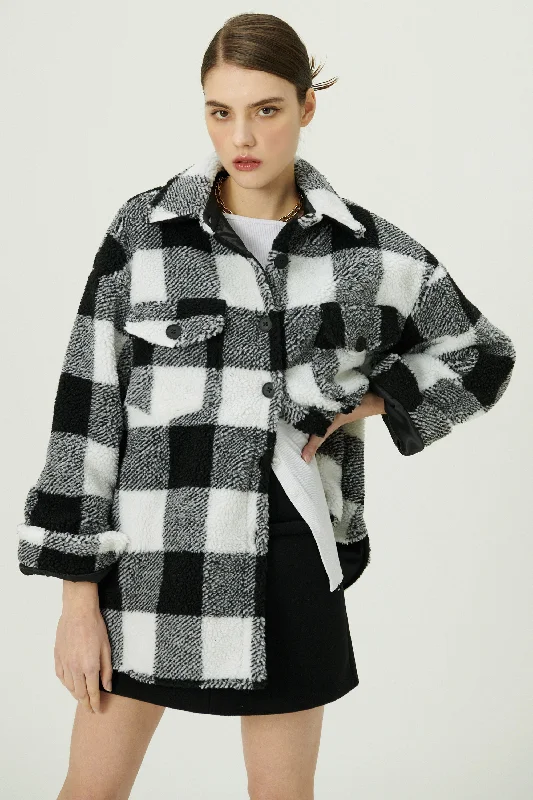 Taylor Checkerboard Teddy Shacket