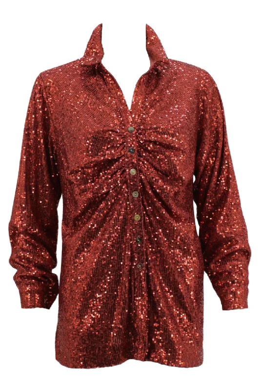 WAY Red Sequin Blouse-Final Price