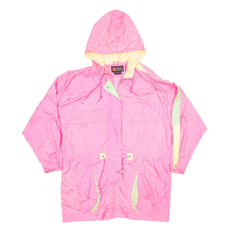 ANDY JOHNS Windbreaker Jacket Pink Nylon 90s Womens L