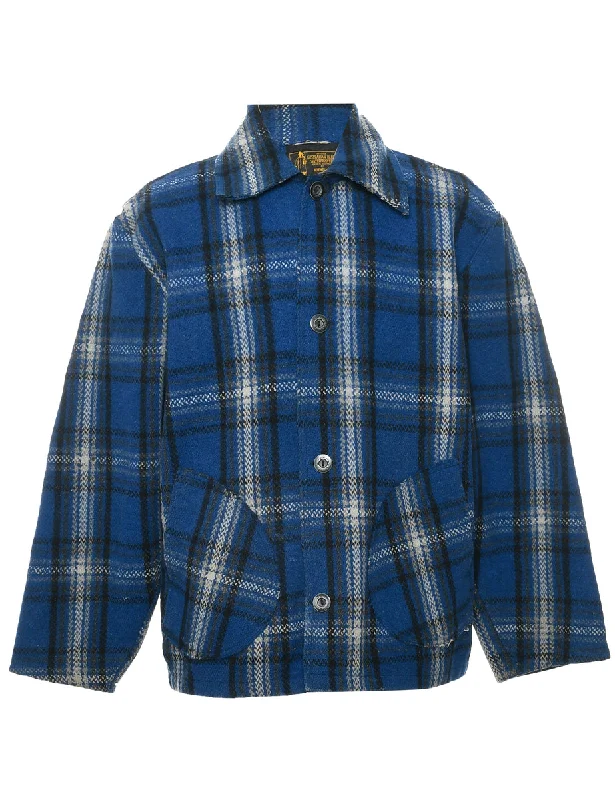 Checked Wool Jacket - L