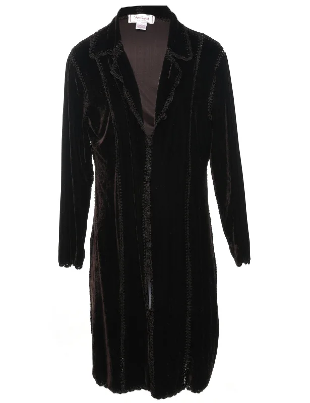 Dark Brown Velvet Evening Jacket - M