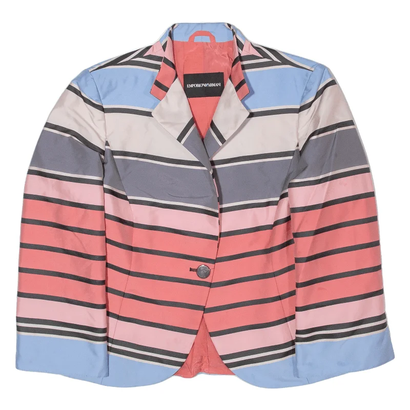 EMPORIO ARMANI Womens Blazer Jacket Pink Striped XS