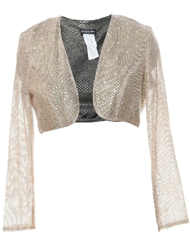 Gold Sparkly Evening Jacket - M